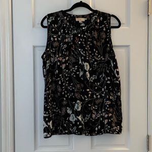 Black floral blouse from Loft